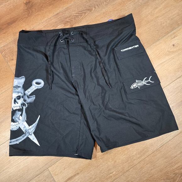 Tormenter Board Shorts Mens 38 Barnacle Bill 8 Way Stretch SPF35 Swim Trunks NWT - Picture 1 of 7